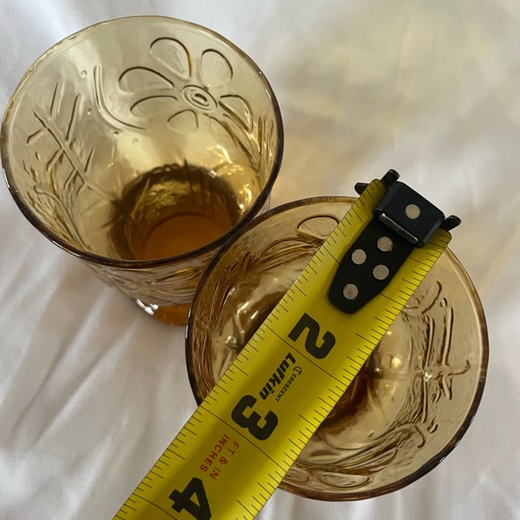 Libbey Country Garden Daisy Glasses Amber - Set of 2 - Picture 6 of 7